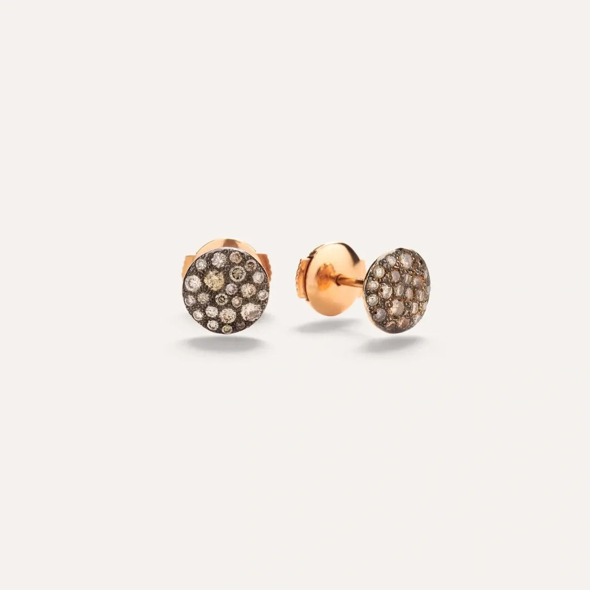 Pomellato Sabbia Stud Earrings in 18k Rose Gold with Brown Diamonds - Orsini Jewellers