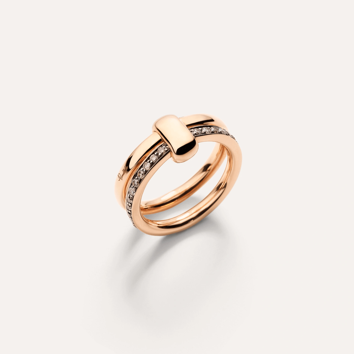 Pomellato Together Ring in 18k Rose Gold with Brown Diamonds - Orsini Jewellers