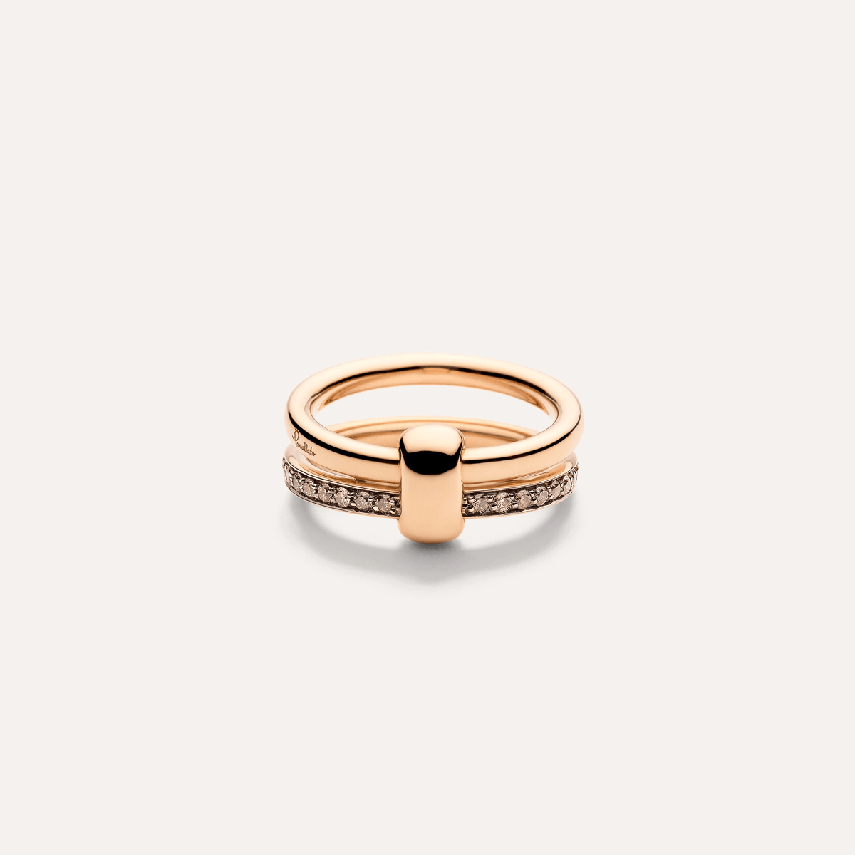 Pomellato Together Ring in 18k Rose Gold with Brown Diamonds - Orsini Jewellers