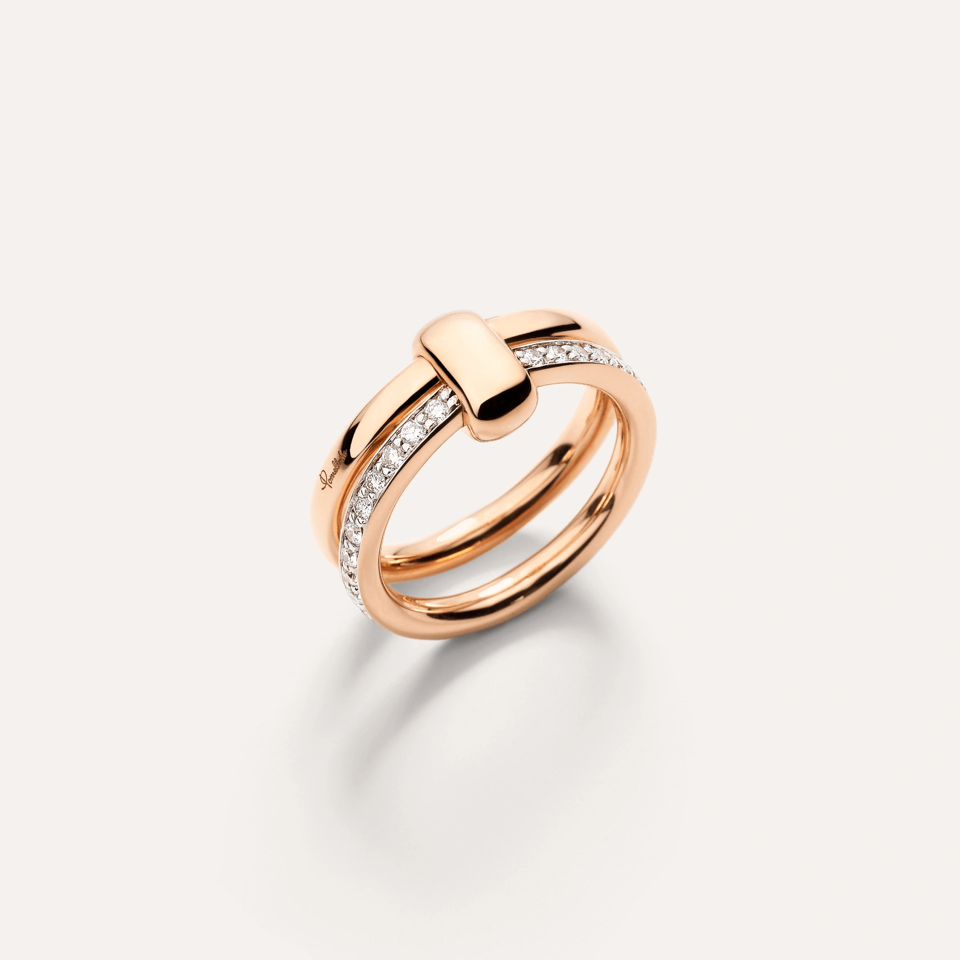 Pomellato Together Ring in 18k Rose Gold with White Diamonds - Orsini Jewellers