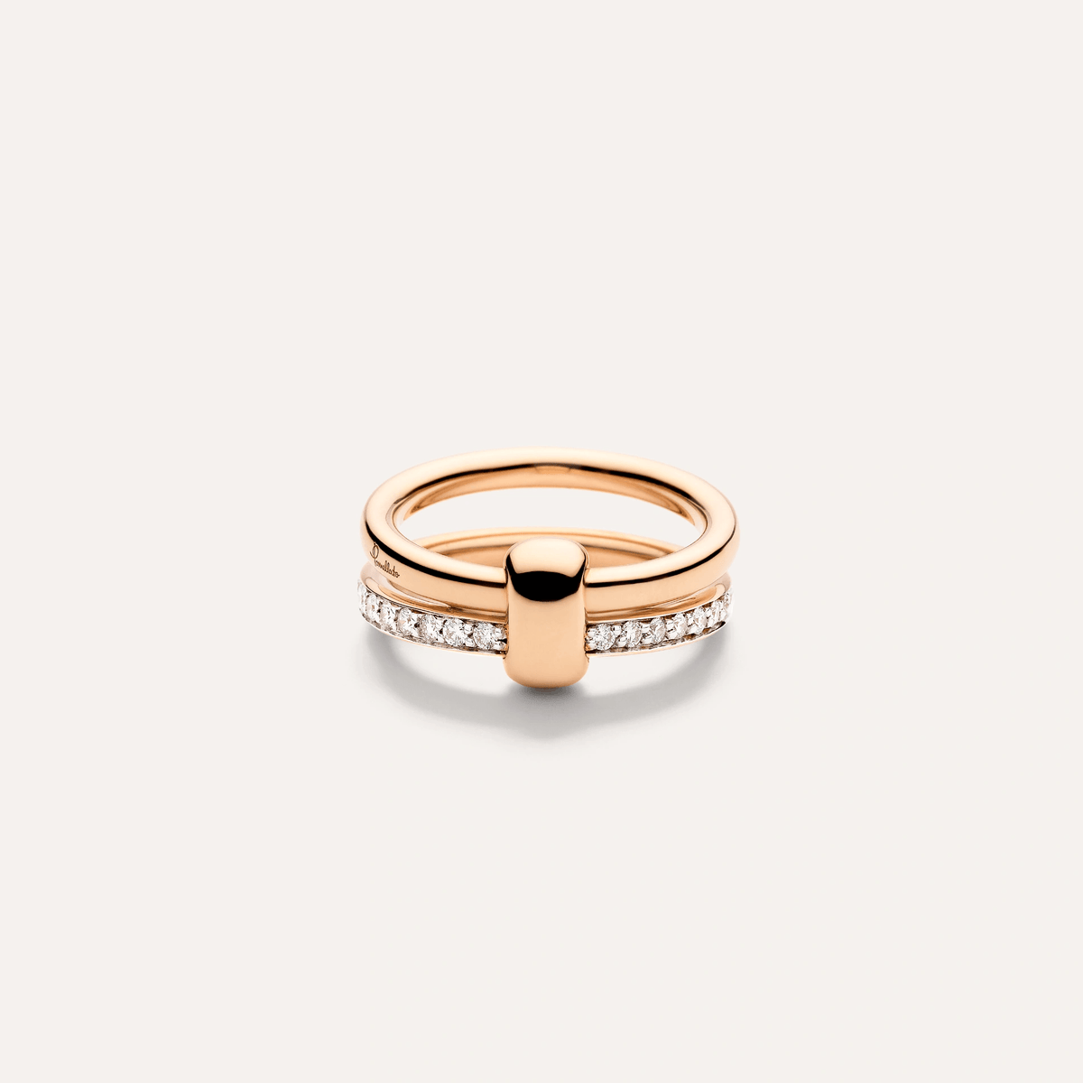 Pomellato Together Ring in 18k Rose Gold with White Diamonds - Orsini Jewellers