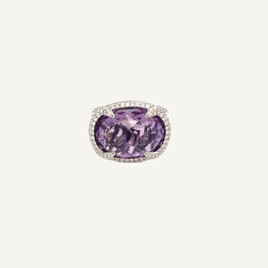 Sahara Ring in 18k White Gold with Amethyst and Diamonds - Orsini Jewellers