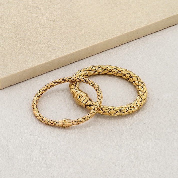 Chimento Stretch Snakeskin Bracelet in 18k Yellow Gold