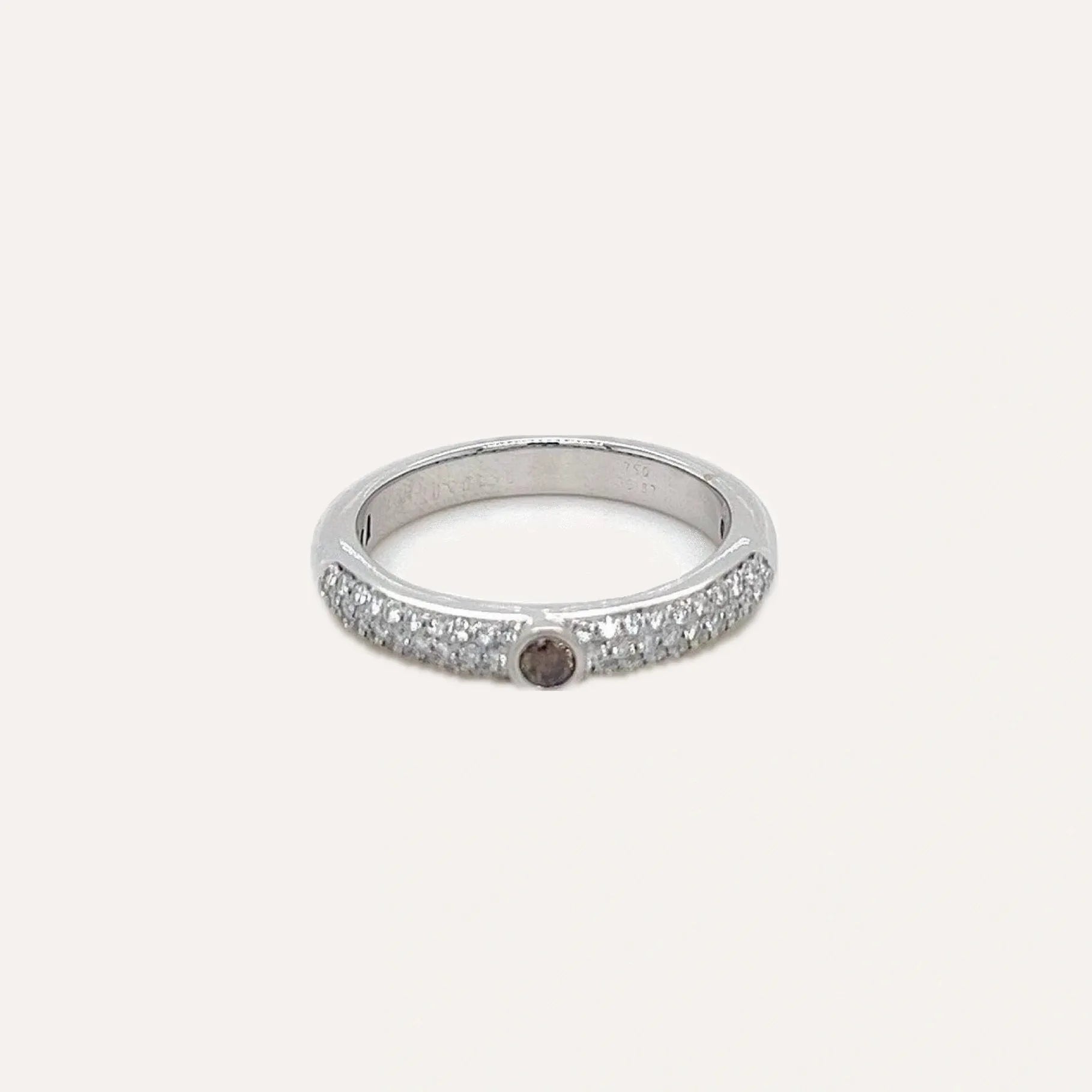 Tirisi white gold ring with small round brown diamond - Orsini Jewellers