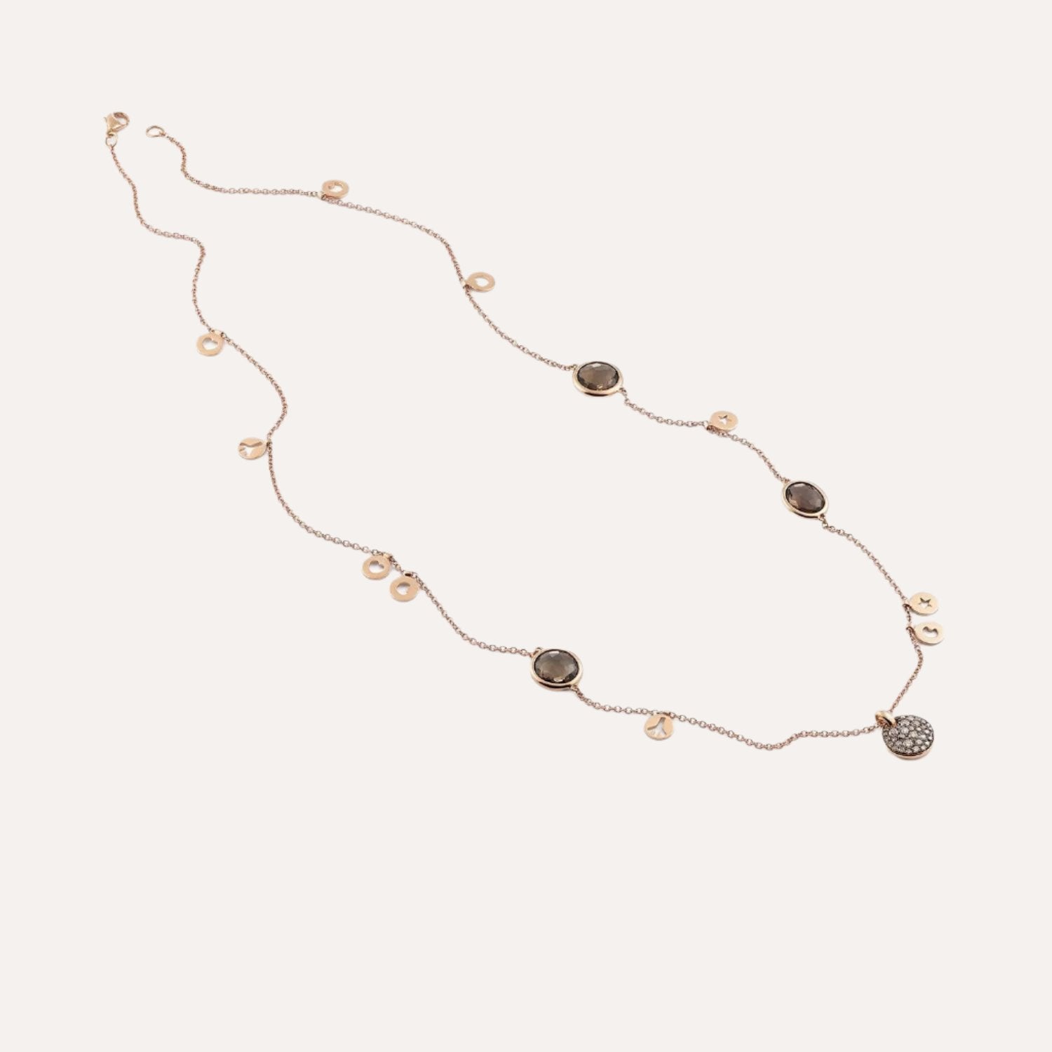 Al Coro Amici Necklace Diamonds Smoky Quartz 18k Gold - Orsini Jewellers