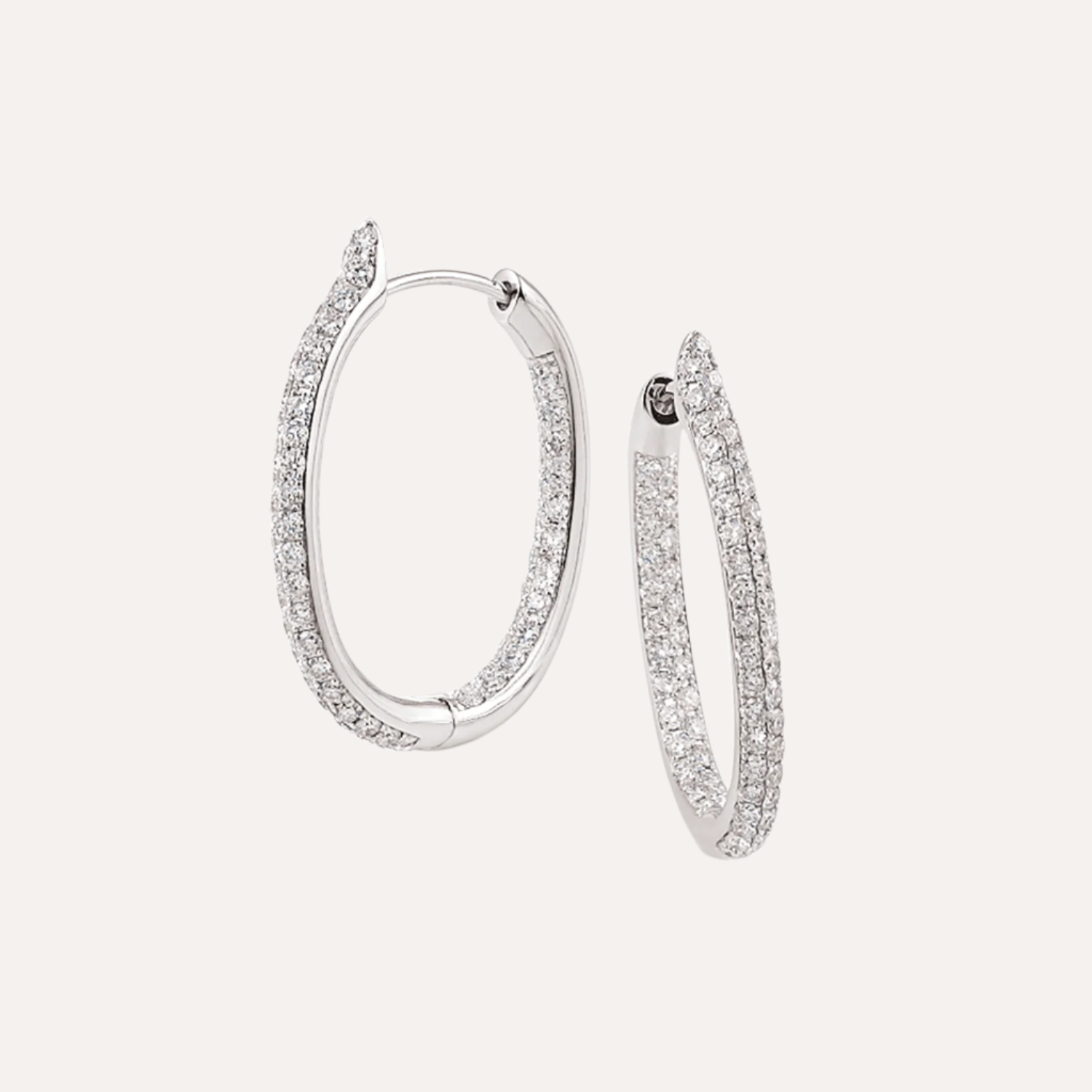 Al Coro Amori Earrings in 18k White Gold with Diamonds - Orsini Jewellers