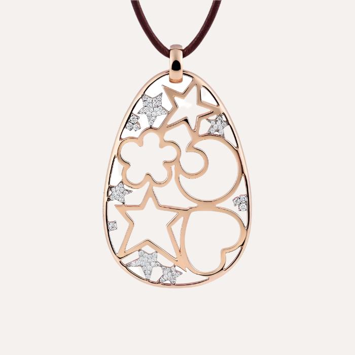 Al Coro Icons Pendant in 18k Rose Gold with Diamonds - Orsini Jewellers