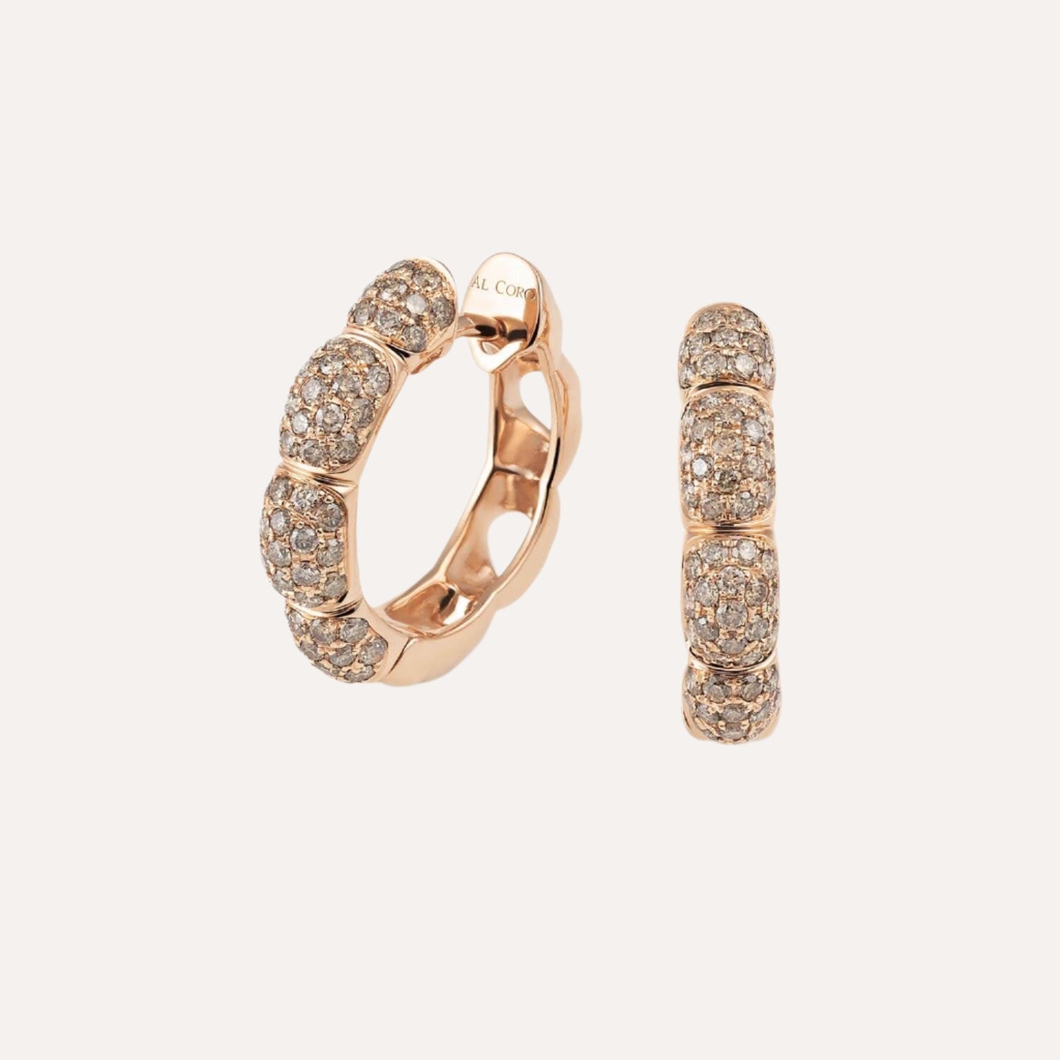 Al Coro La Piazza Earrings Brown Diamonds 18k Gold - Orsini Jewellers