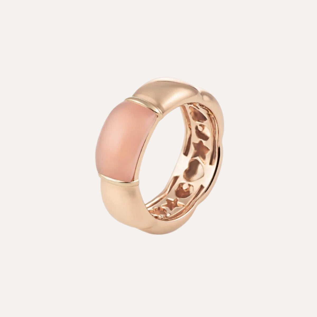 Al Coro La Piazza Ring Pink Chalcedony 18k Gold - Orsini Jewellers