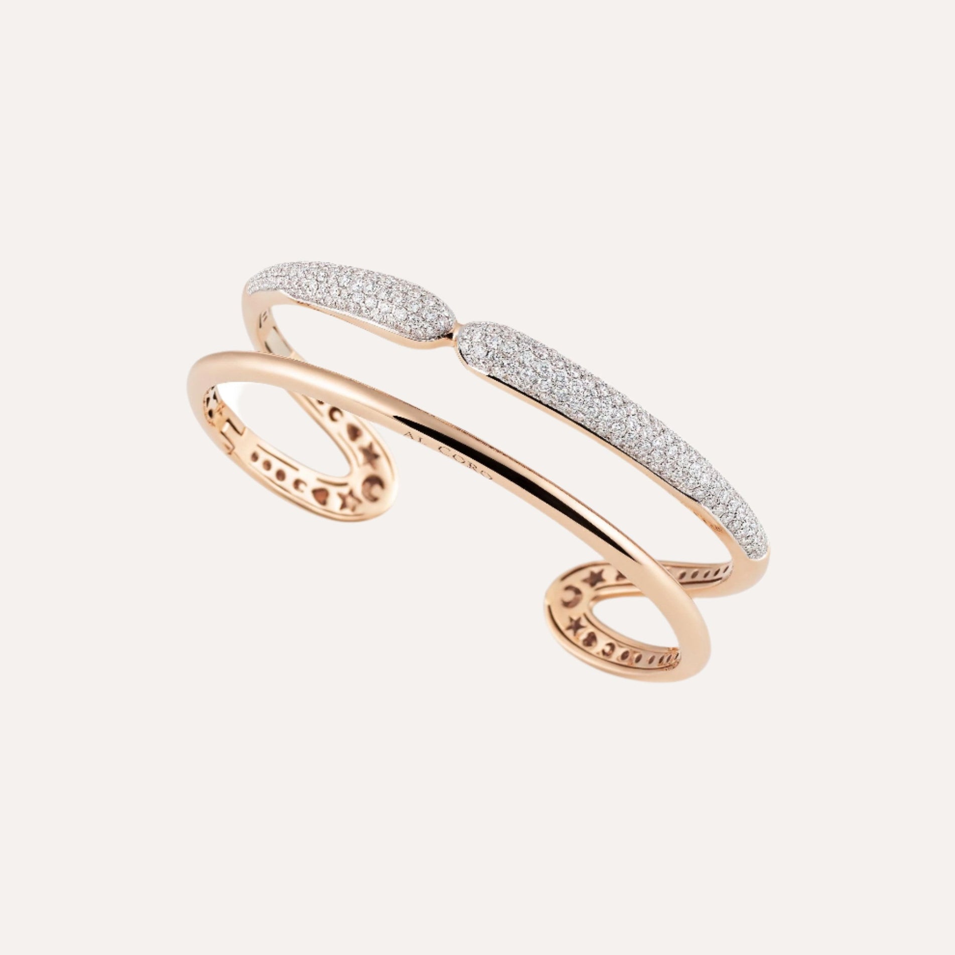 Al Coro Mezzaluna Diamond Bangle - 18k Rose Gold - Orsini Jewellers