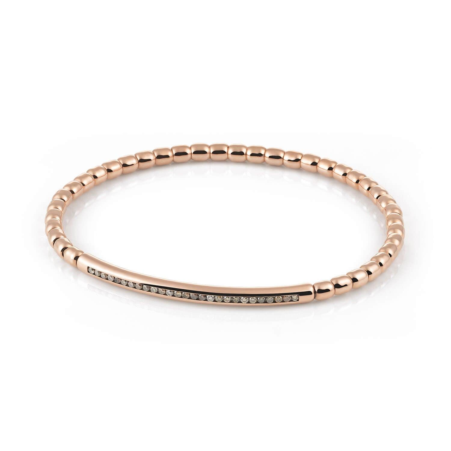 Al Coro Stretchy Men's Bracelet in 18k Rose Gold with Brown Diamonds - Orsini Jewellers