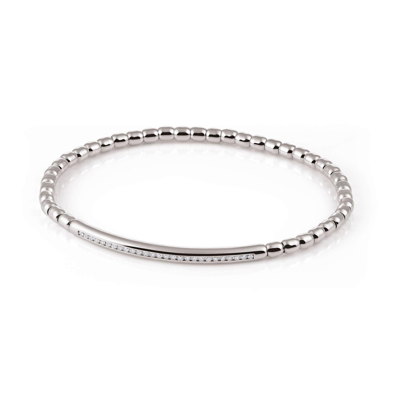 Al Coro Stretchy Men's Bracelet in 18k White Gold with Diamonds - Orsini Jewellers