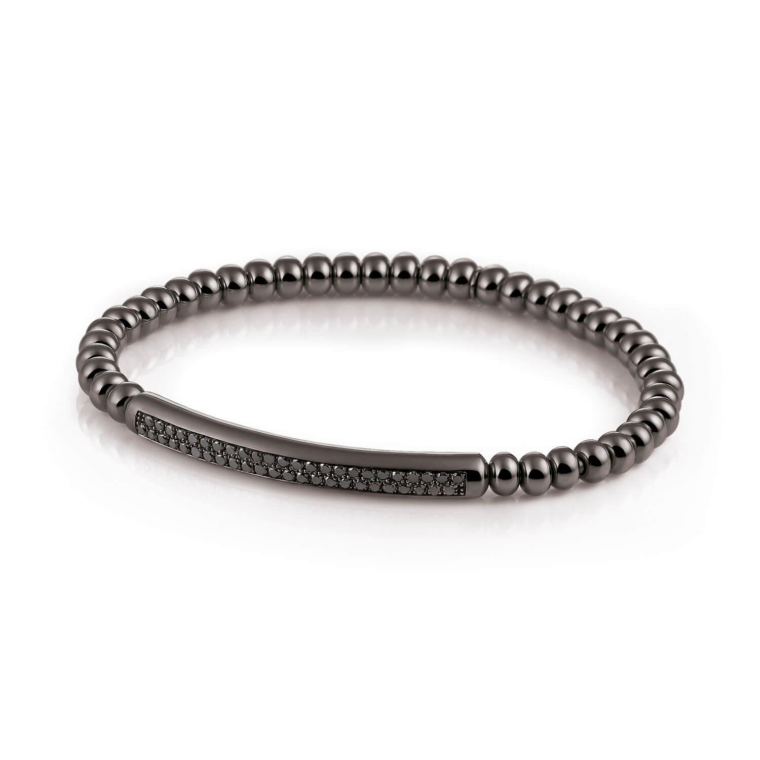 Al Coro Stretchy Men's Bracelet with Double Black Sapphires - Orsini Jewellers