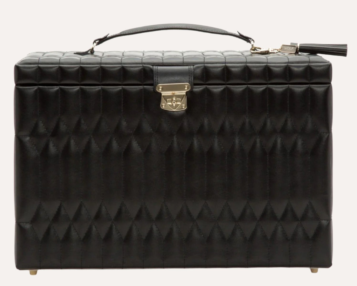 Caroline Black Coloured Extra Large Jewellery Case - Orsini Jewellers