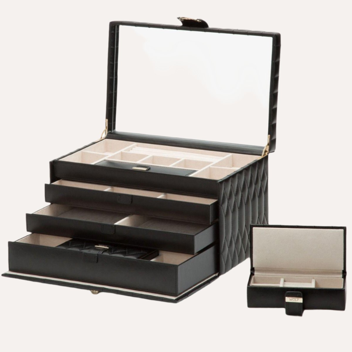 Caroline Black Coloured Large Jewellery Case - Orsini Jewellers