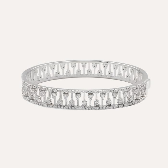 Crystal Bangle in 18k White Gold with Diamonds - Orsini Jewellers