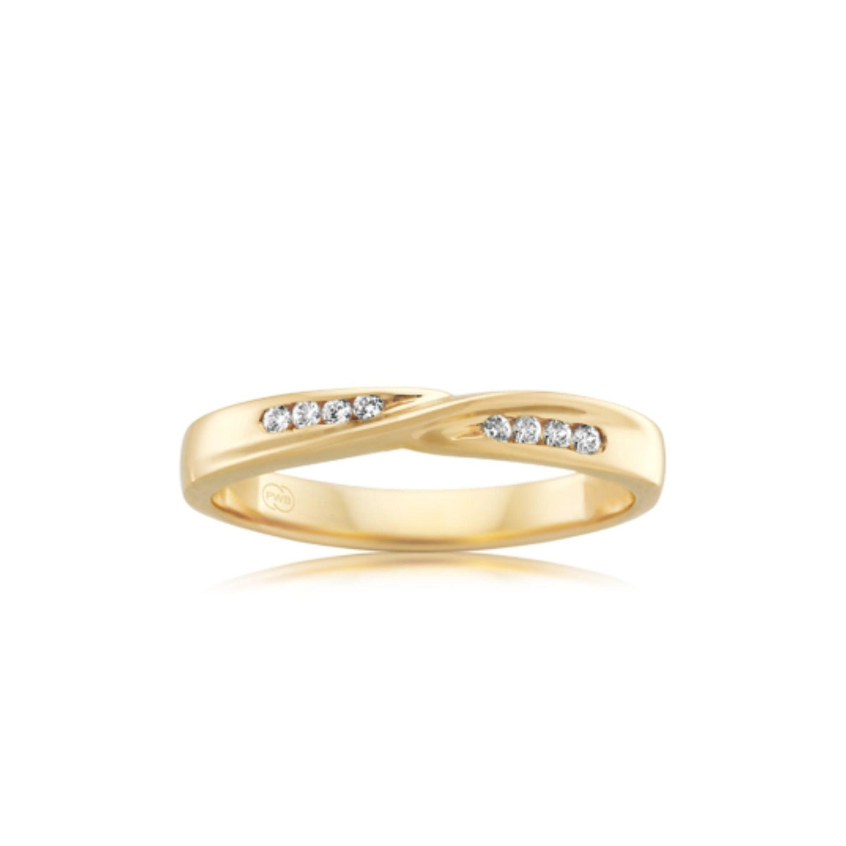 Diamond Channel Set Crossover Wedding Ring - Orsini Jewellers