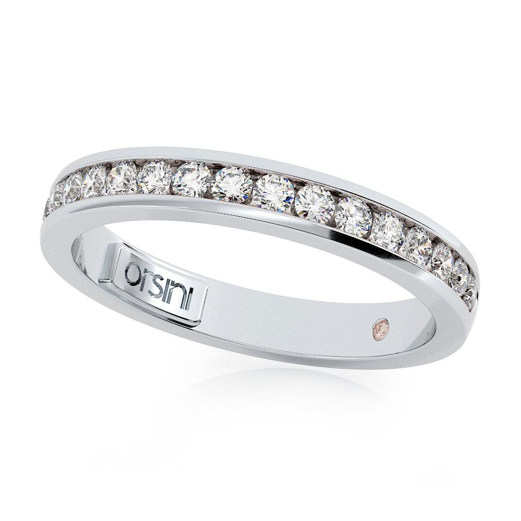 Diamond Channel Set Flat Wedding Ring - Orsini Jewellers