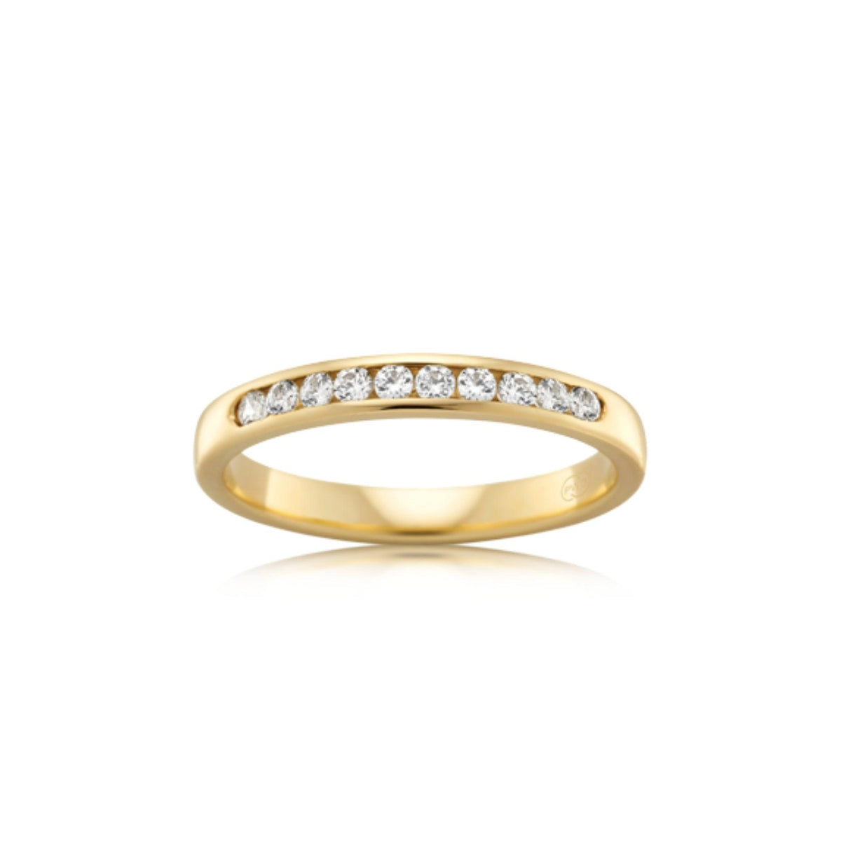 Diamond Channel Set Half Round Wedding Ring - Orsini Jewellers