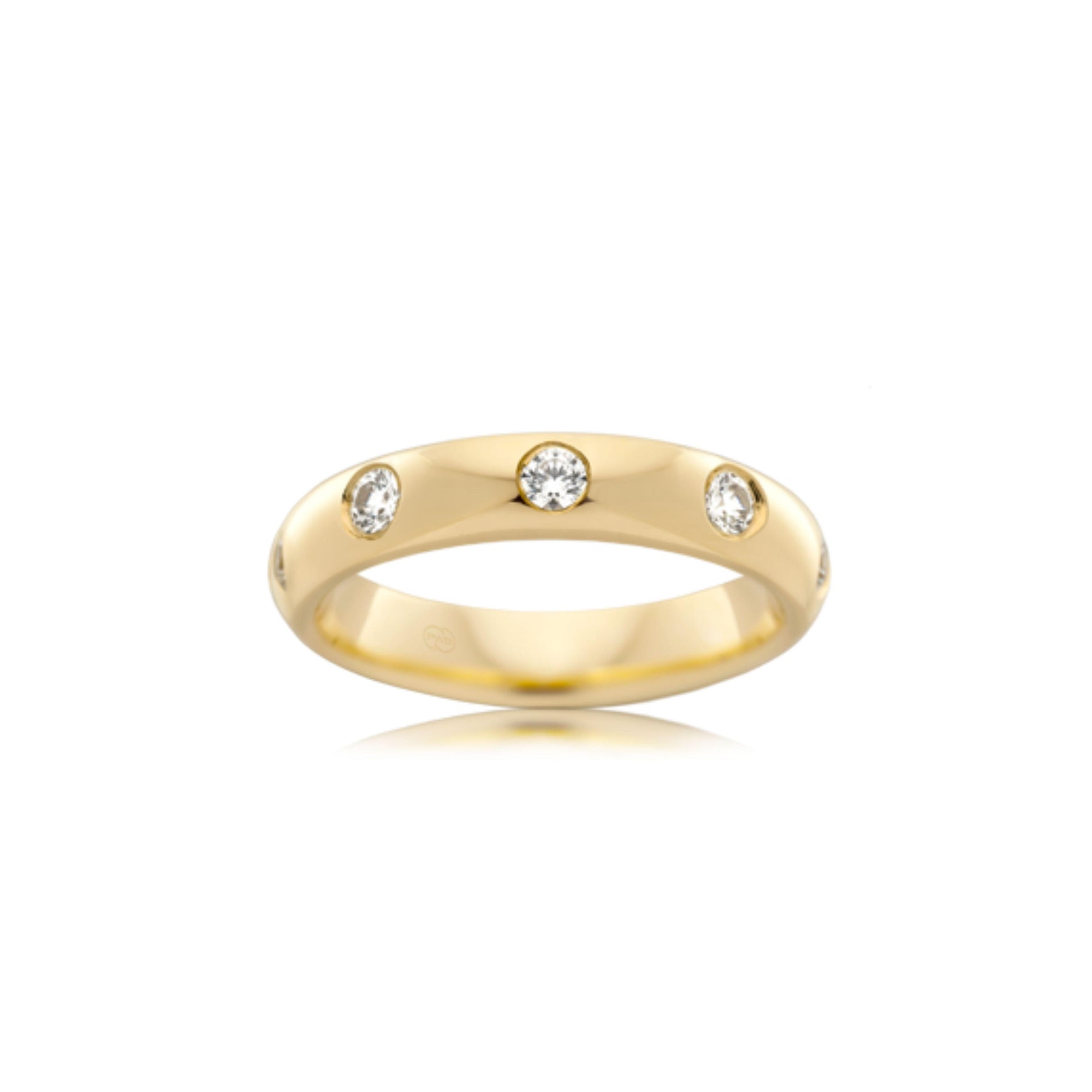 Diamond Rubbed In High Dome Wedding Ring - Orsini Jewellers