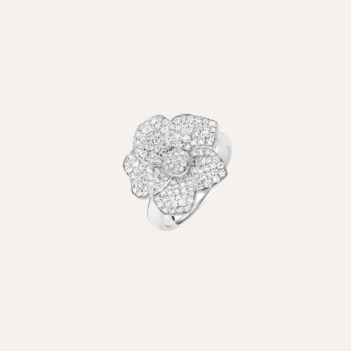 Hulchi Belluni Monoi Ring in 18k White Gold with Pave Diamonds - Orsini Jewellers