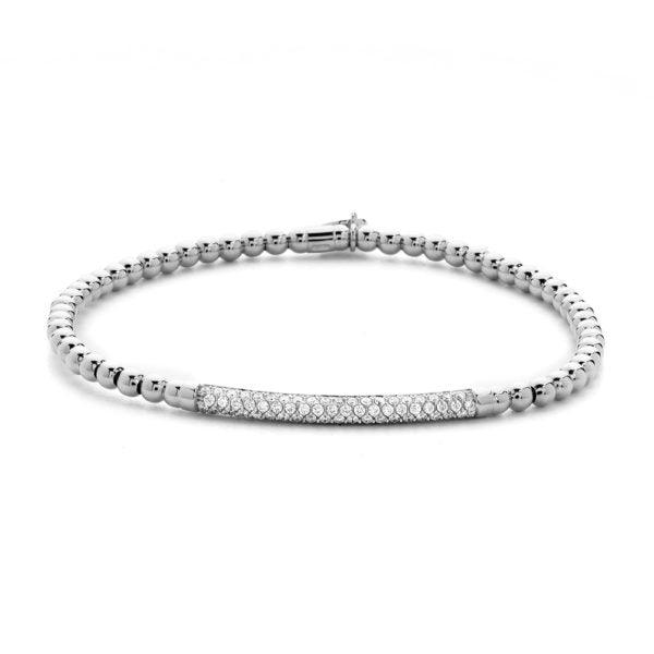 Hulchi Belluni Tresore 18k White Gold Diamond Stretch Bracelet - Orsini Jewellers