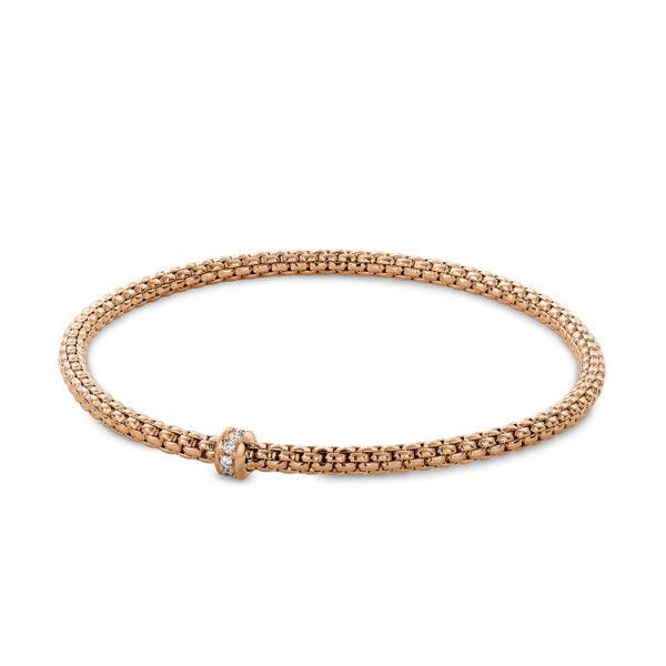 Hulchi Belluni Tresore Stretch Bracelet in 18k Gold with 7 Diamonds - Orsini Jewellers