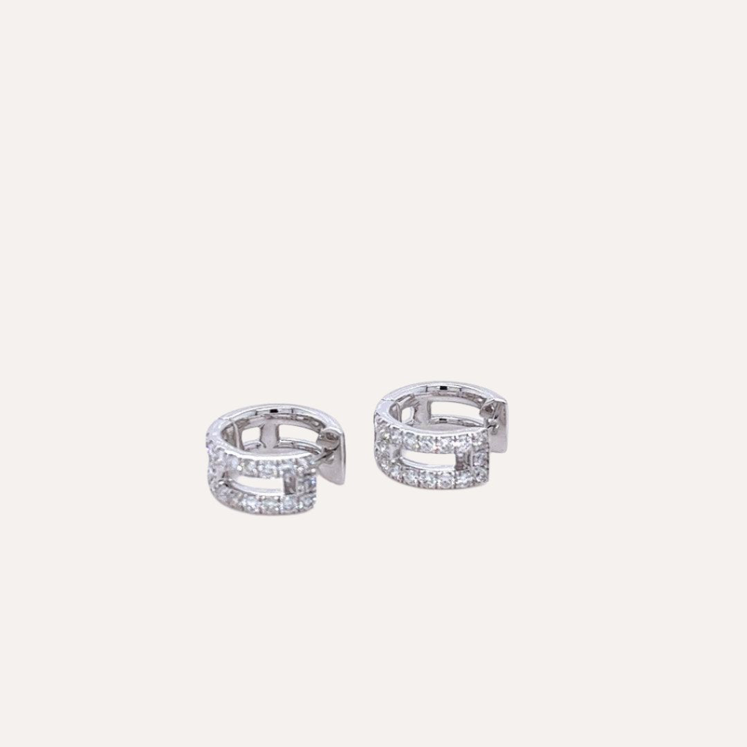 I Tjing Earrings in 18k White Gold with Diamonds - Orsini Jewellers