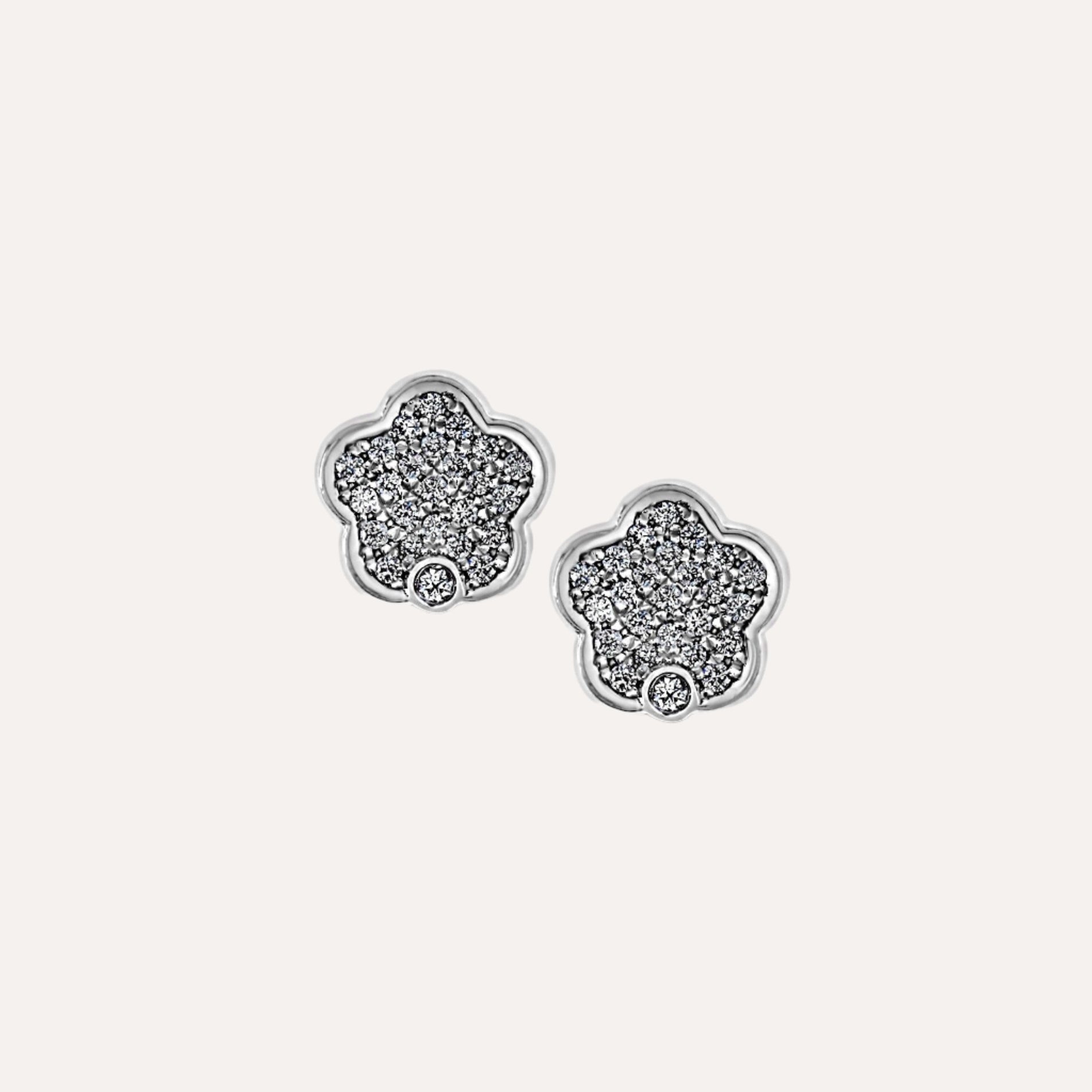 Magritte Stud Earrings in 18k White Gold with Diamonds - Orsini Jewellers