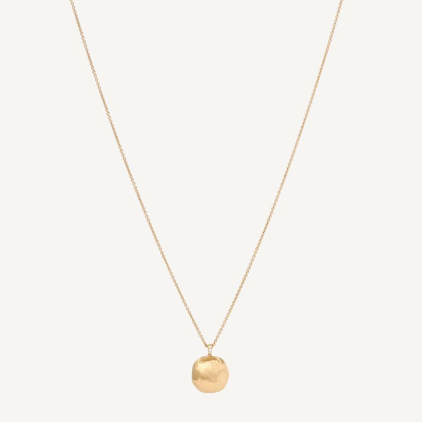 Marco Bicego Africa 18k Gold Diamond Studded Bail Pendant and Chain Long - Orsini Jewellers