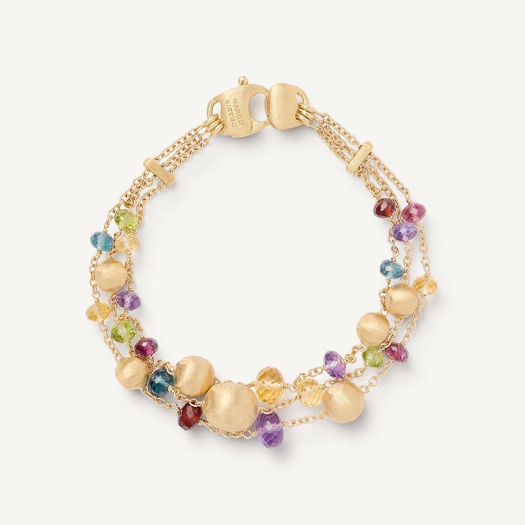 Marco Bicego Africa 18k Gold Gemstone Bracelet 3 Strand - Orsini Jewellers