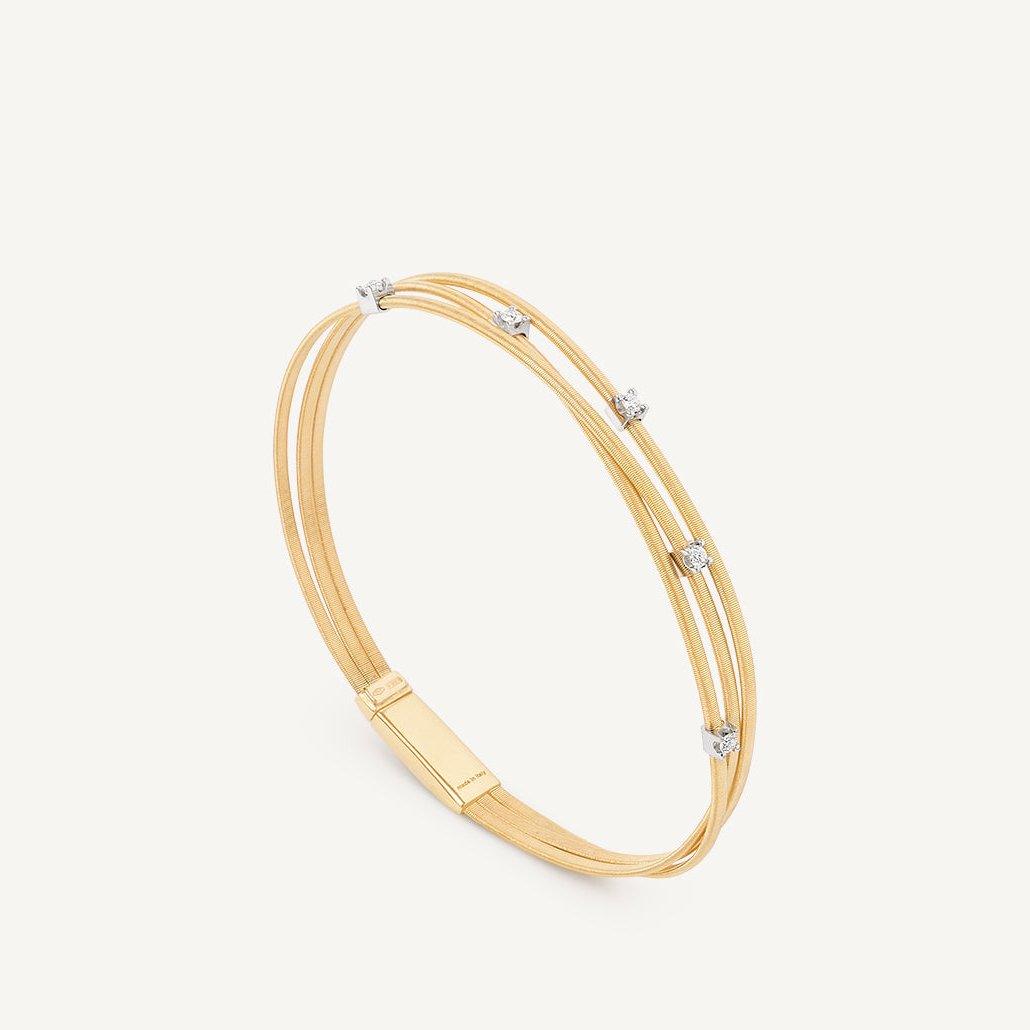 Marco Bicego Goa 18k Gold Diamond Bracelet 3 Strand - Orsini Jewellers