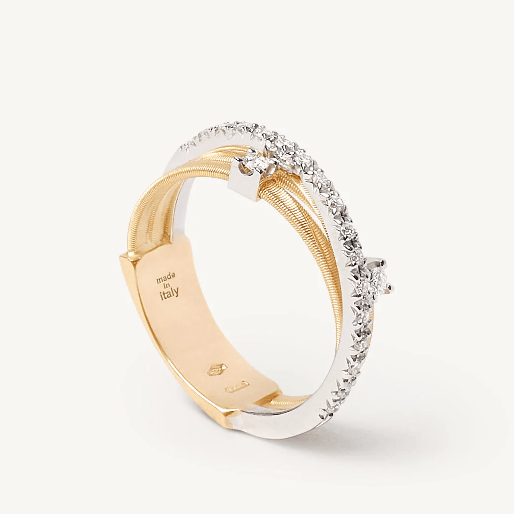 Marco Bicego Goa 18k Gold Diamond Ring 3 Strand - Orsini Jewellers