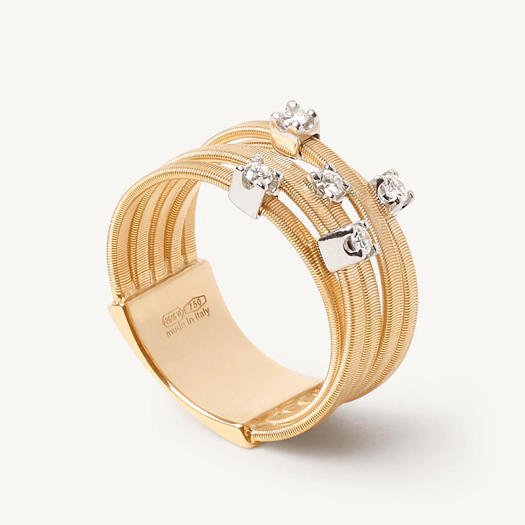 Marco Bicego Goa 18k Gold Diamond Ring 5 Strand - Orsini Jewellers