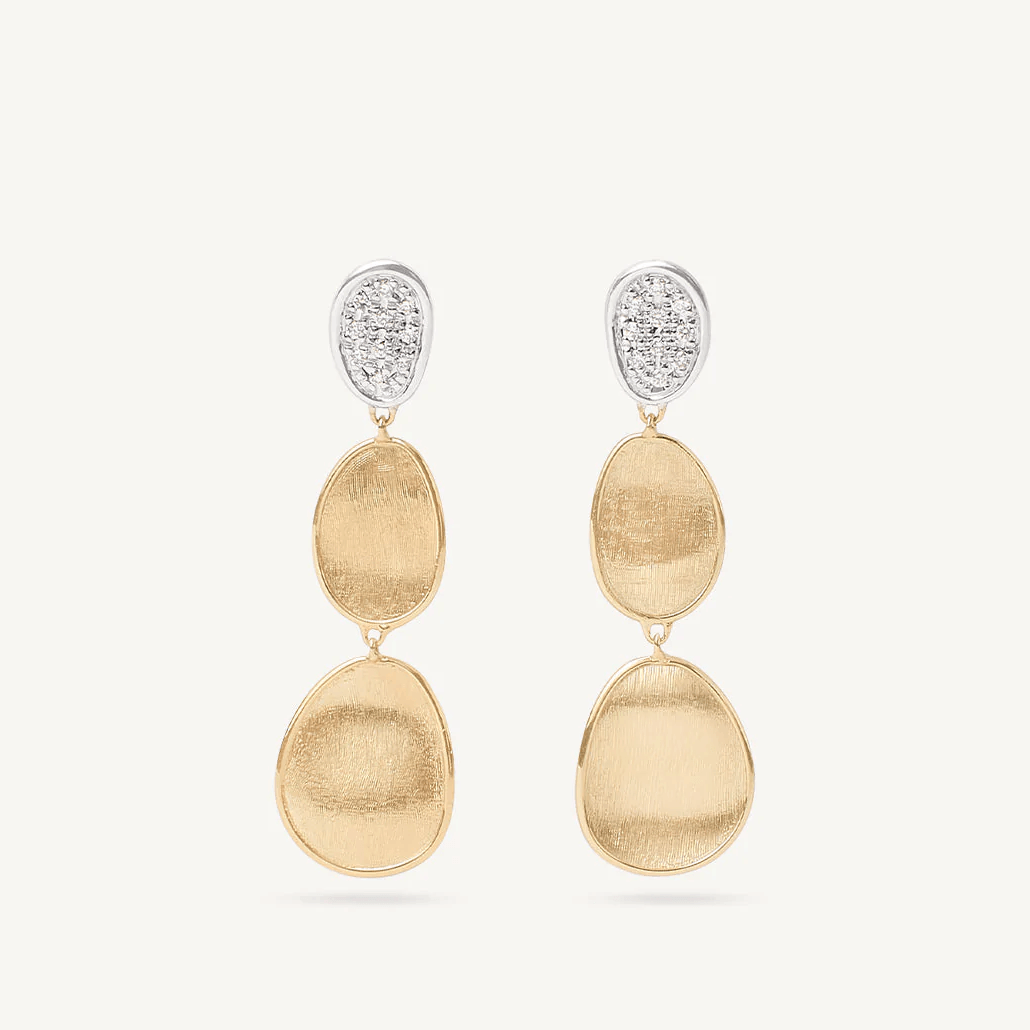 Marco Bicego Lunaria Mini 18k Gold Diamond Earrings - Orsini Jewellers