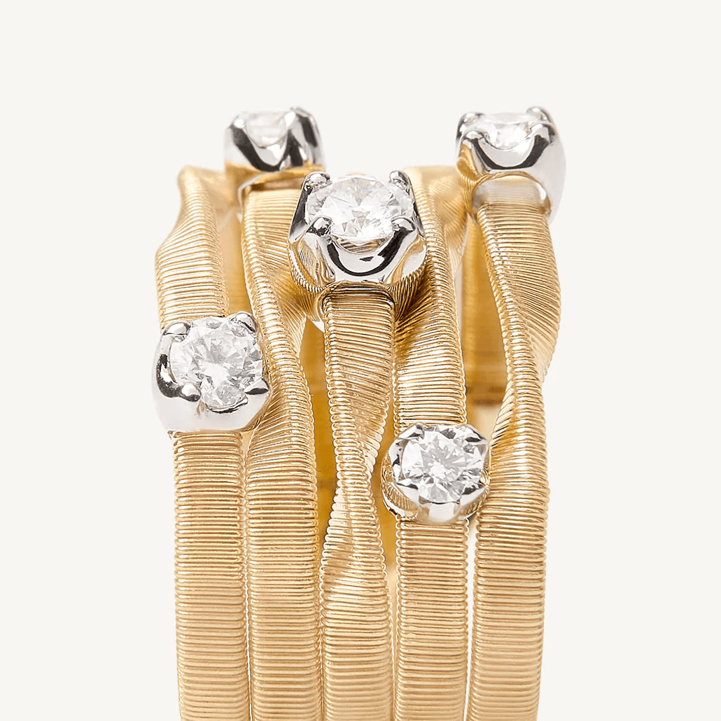 Marco Bicego Marrakech 18k Gold Diamond Ring 5 Strand - Orsini Jewellers