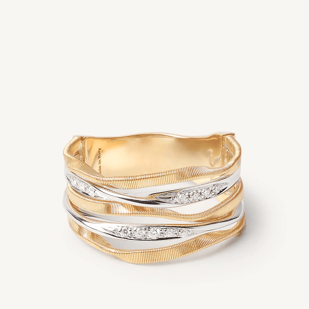 Marco Bicego Marrakech Onde Ring 5-strand 18k Gold with Diamonds - Orsini Jewellers