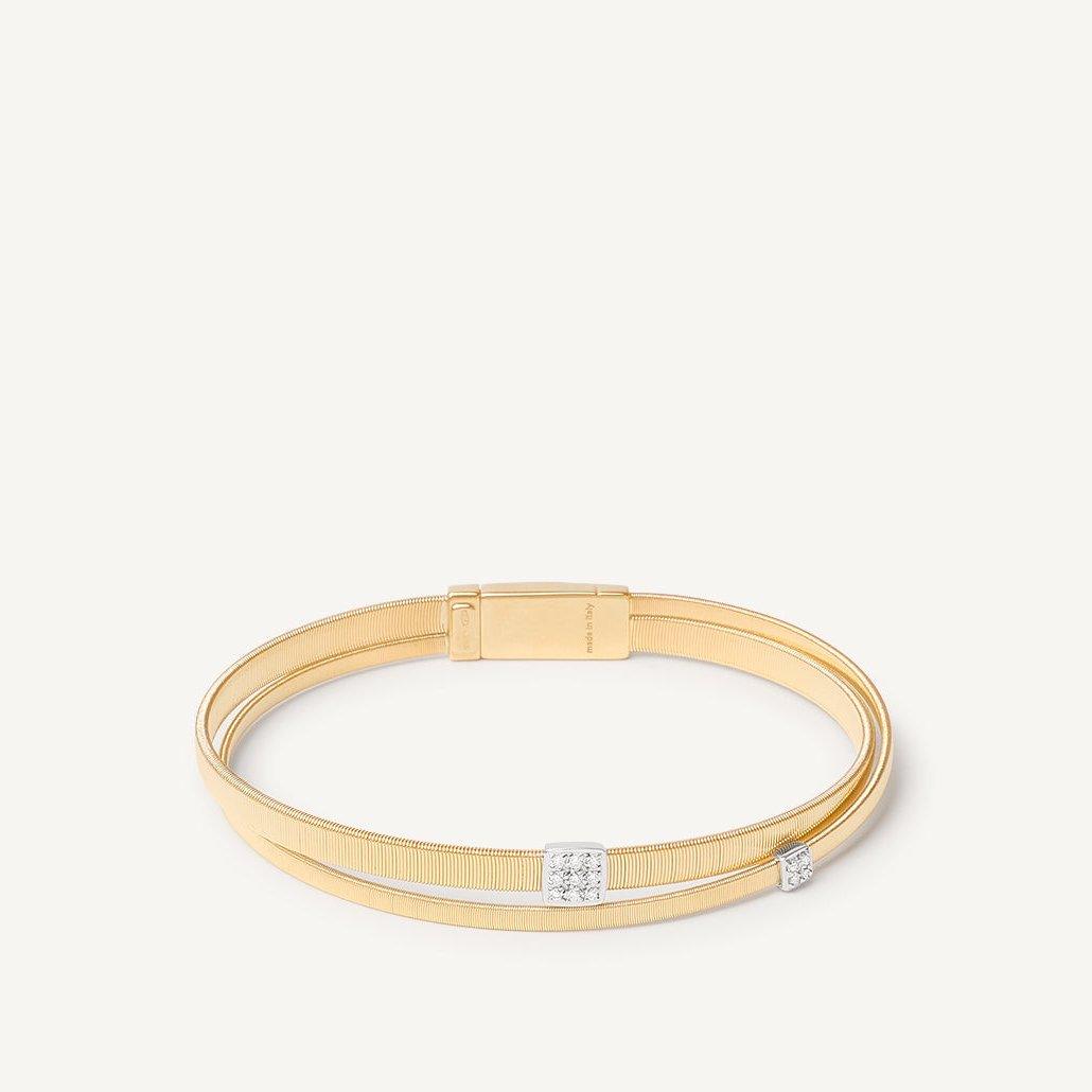 Marco Bicego Masai 18k Gold Pavè Dimond Bracelet 2 Strand - Orsini Jewellers