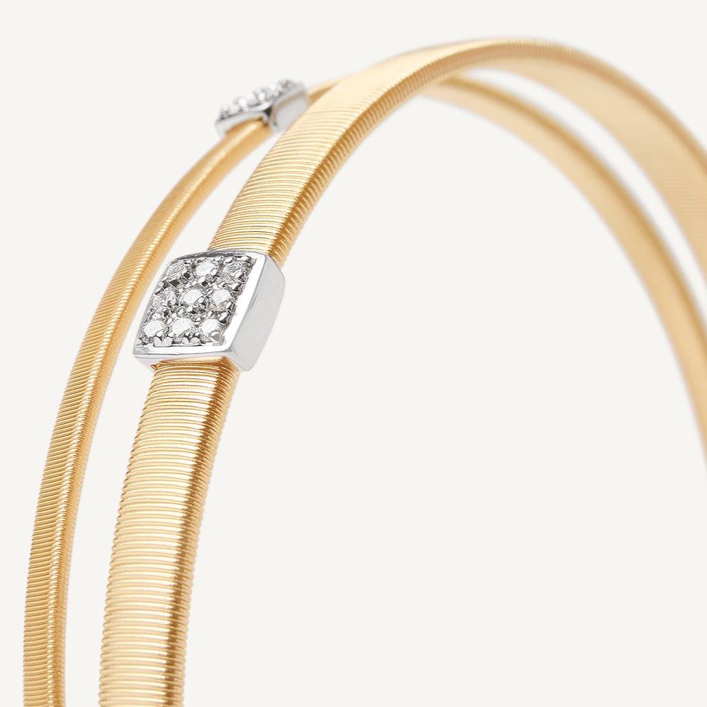 Marco Bicego Masai 18k Gold Pavè Dimond Bracelet 2 Strand - Orsini Jewellers