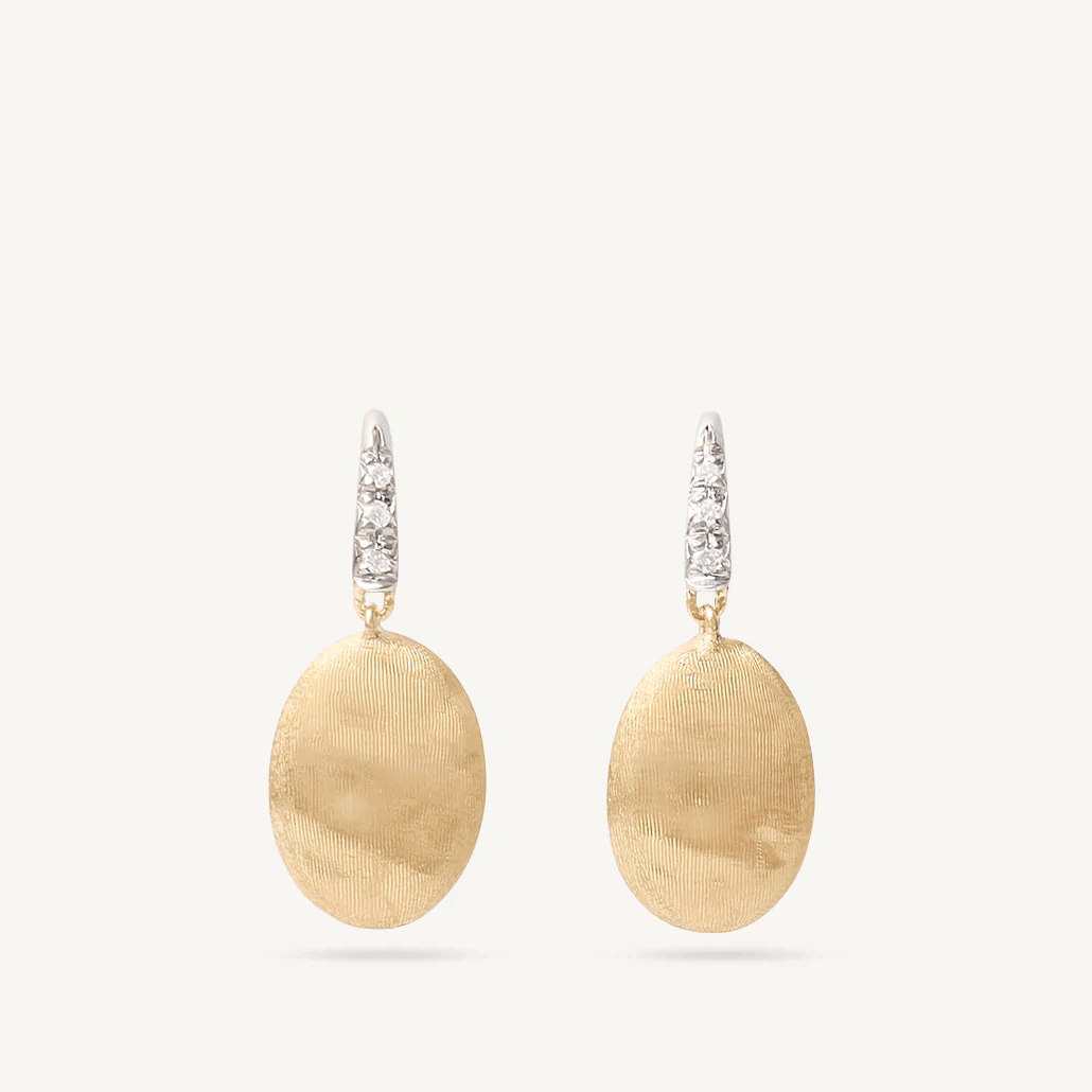 Marco Bicego Siviglia 18k Gold Diamond French Hook Earrings - Orsini Jewellers