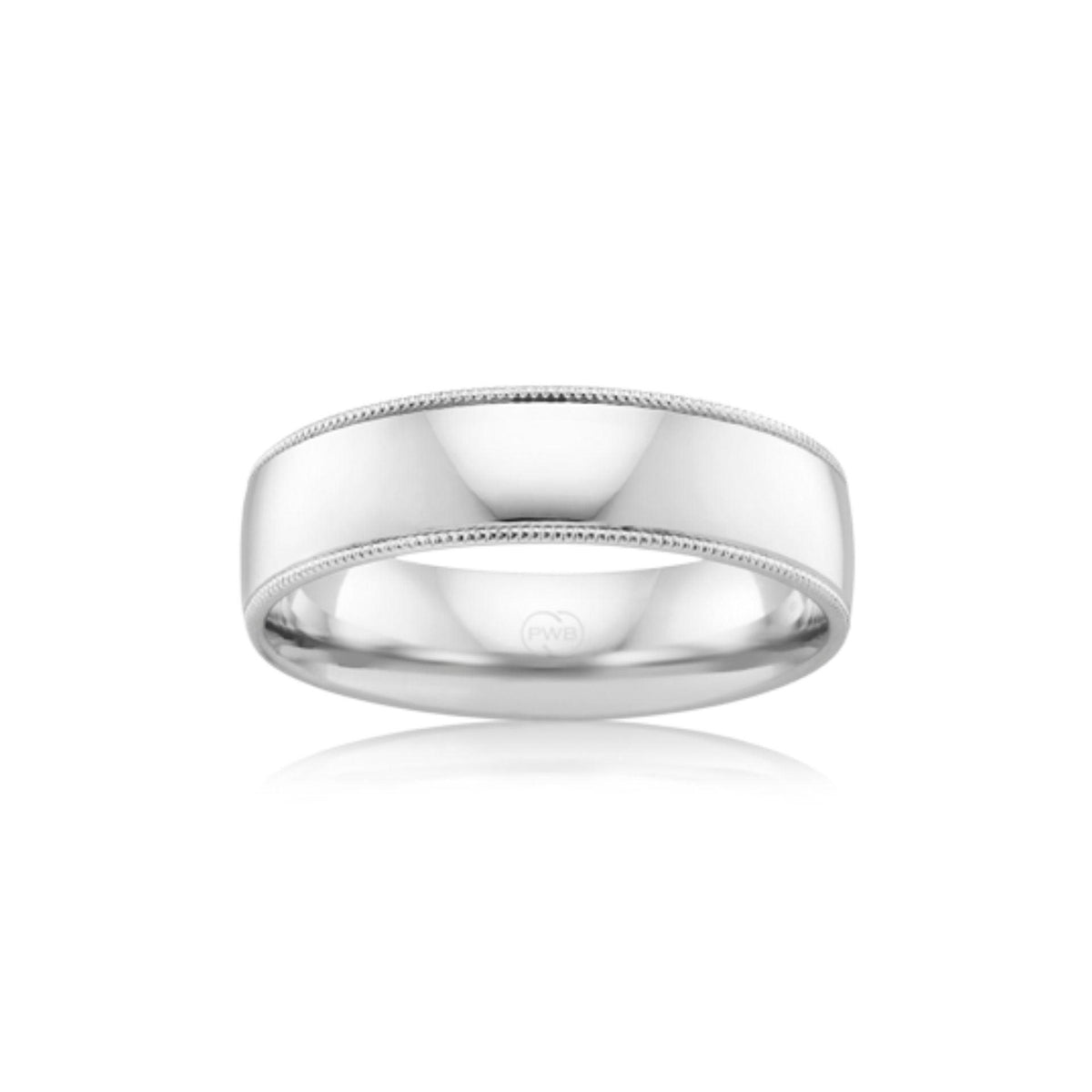 Men&#39;s Barrel Platinum Wedding Ring with Milgrain Edge - Orsini Jewellers