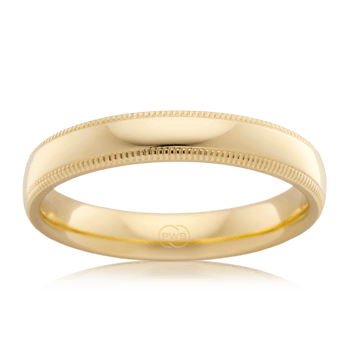 Men's Yellow Gold Wedding Ring with Milgrain Edge - Orsini Jewellers