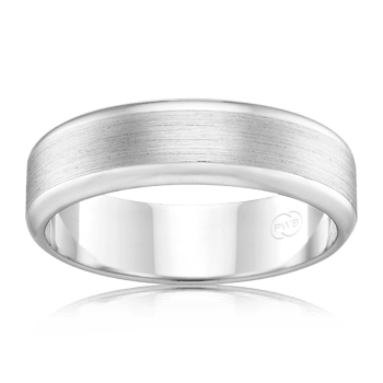 Mens Wedding Ring in White Gold with Brushed Finish - Orsini Jewellers