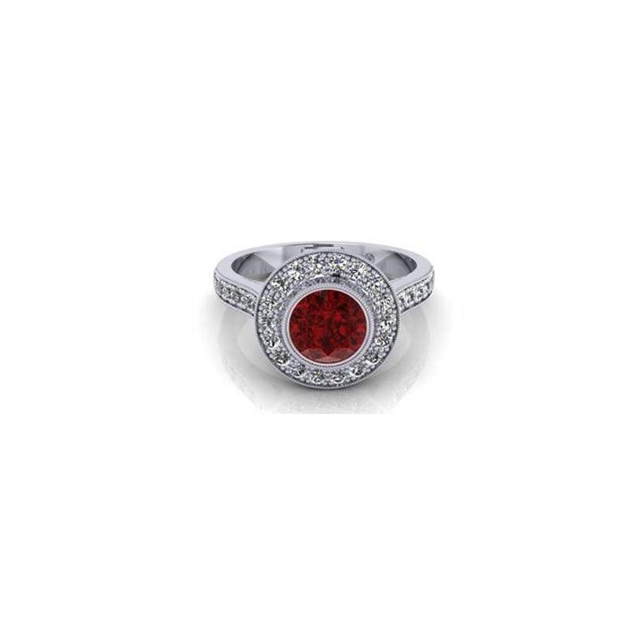 Orsini Round Ruby Micropavé Diamond Ring - Orsini Jewellers