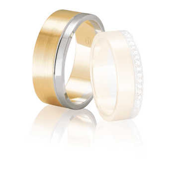 Parallel Grain Two-Tone Wedding Ring - Orsini Jewellers