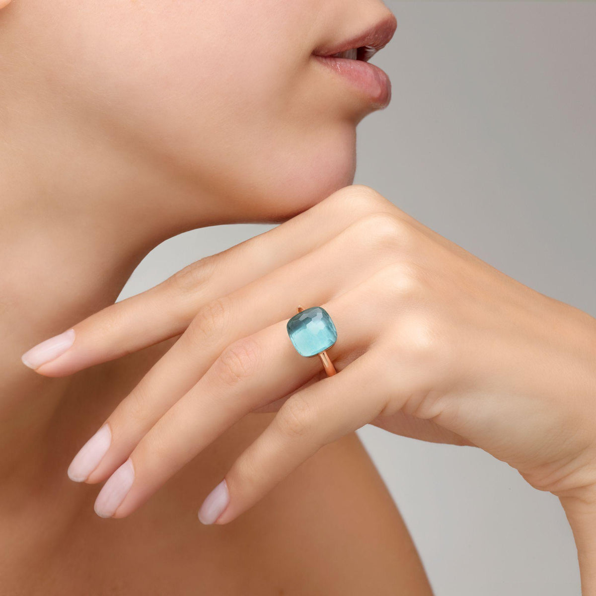 Pomellato Nudo Maxi Ring 18k Gold with Sky Blue Topaz - Orsini Jewellers