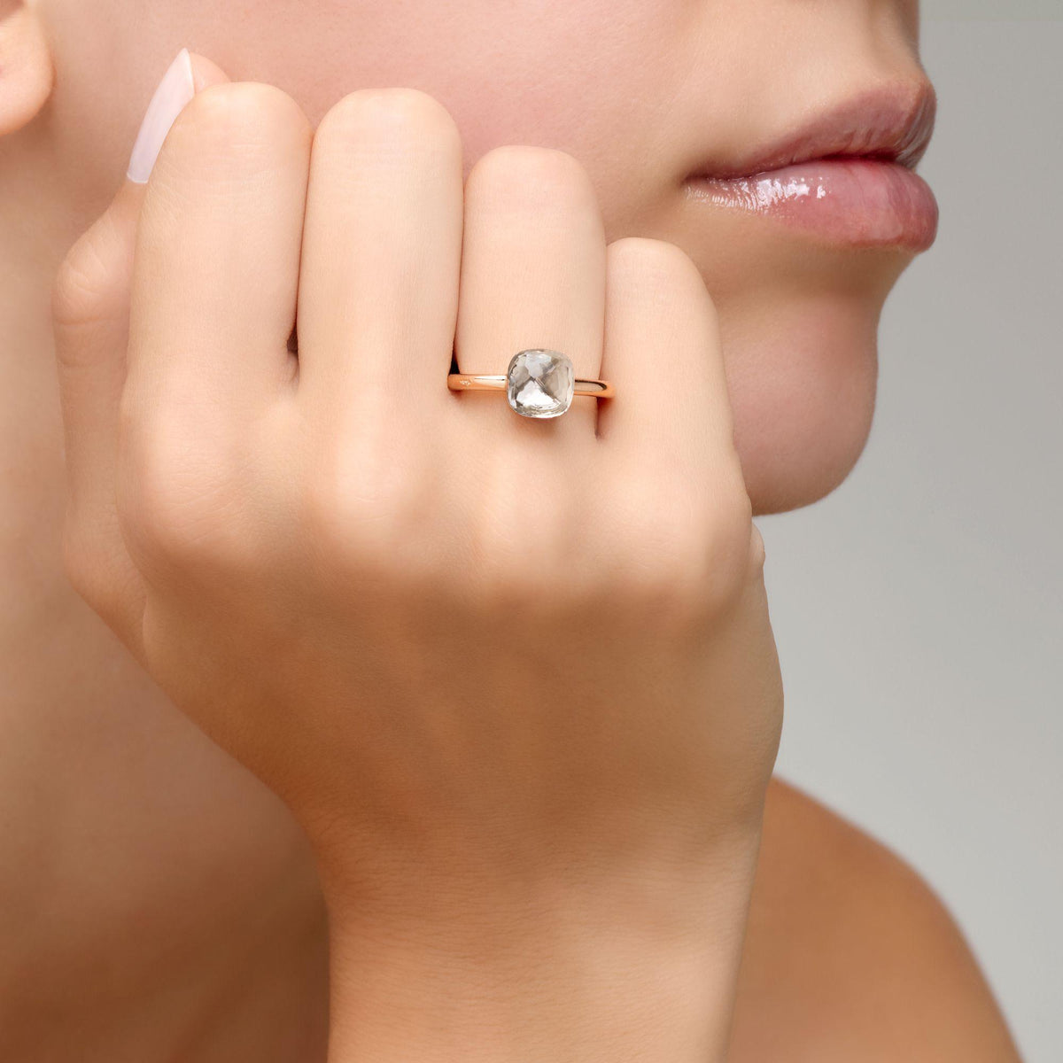 Pomellato Nudo Petit Ring 18k Gold with White Topaz - Orsini Jewellers