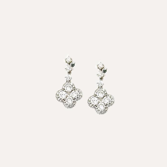 Privat Drop Earrings in 18k White Gold with Diamonds - Orsini Jewellers