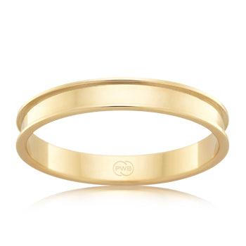 Raised Edge Yellow Gold Womens Wedding Ring - Orsini Jewellers