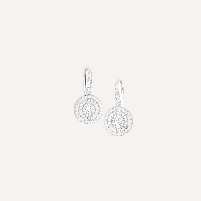 Rondo Earrings in 18k White Gold with Diamonds - Orsini Jewellers